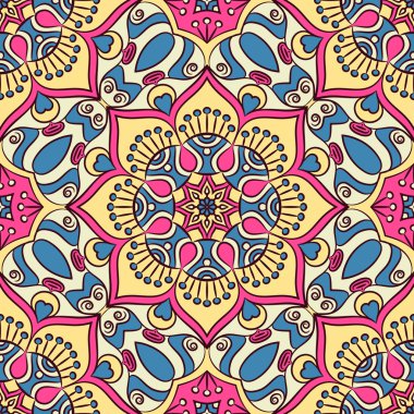 etnik çiçek seamless modeli