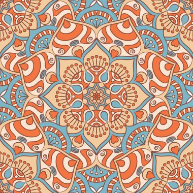 etnik çiçek seamless modeli