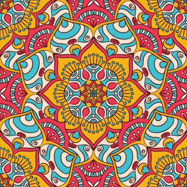 etnik çiçek seamless modeli