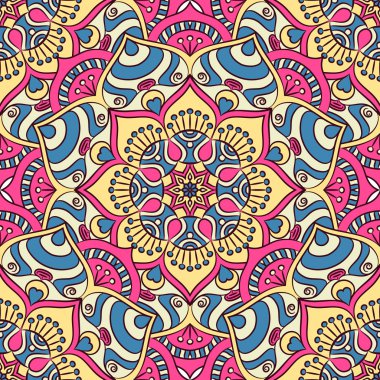 etnik çiçek seamless modeli