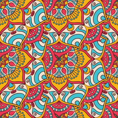 etnik çiçek seamless modeli