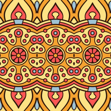 etnik çiçek seamless modeli