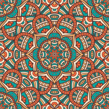 etnik çiçek seamless modeli