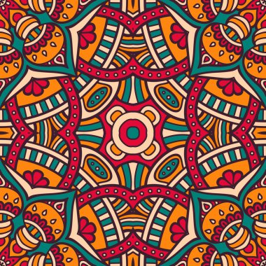 etnik çiçek seamless modeli