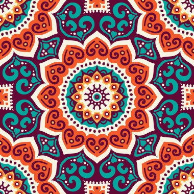 etnik çiçek seamless modeli