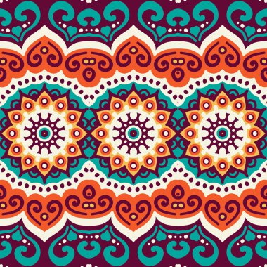 etnik çiçek seamless modeli