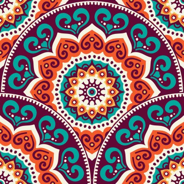 etnik çiçek seamless modeli