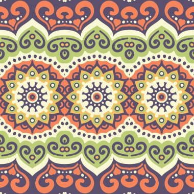 etnik çiçek seamless modeli