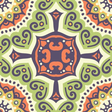 etnik çiçek seamless modeli