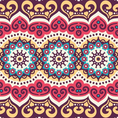 etnik çiçek seamless modeli