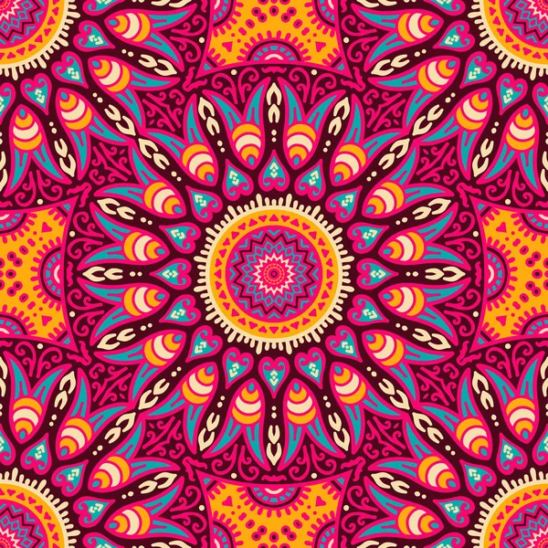 Ethnic floral seamless pattern — Stock Vector