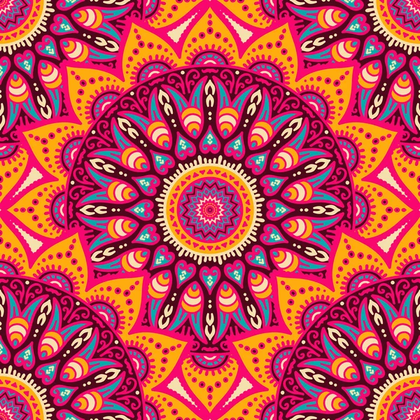 Ethnic floral seamless pattern — Stock Vector