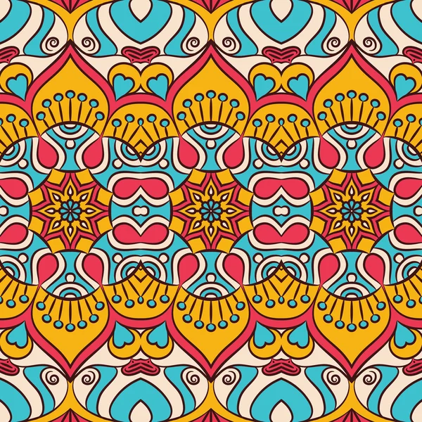 Ethnic floral seamless pattern — Stock Vector