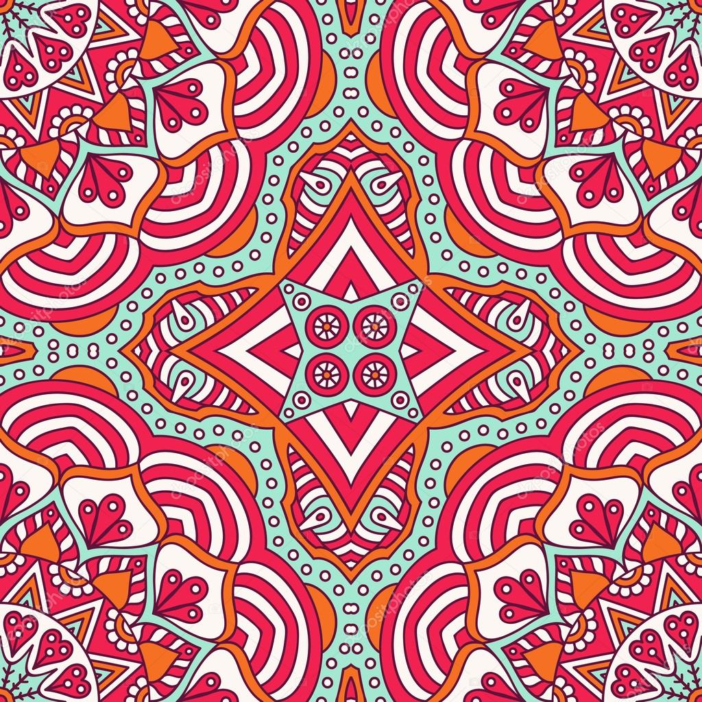 Ethnic floral seamless pattern