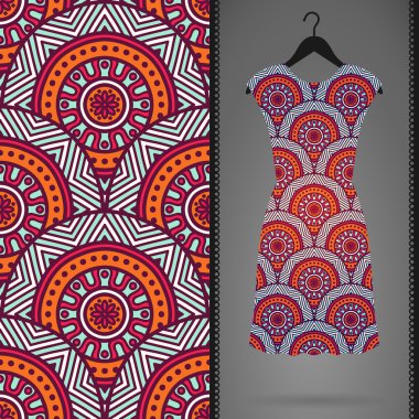 Vektör elbise ile seamless modeli