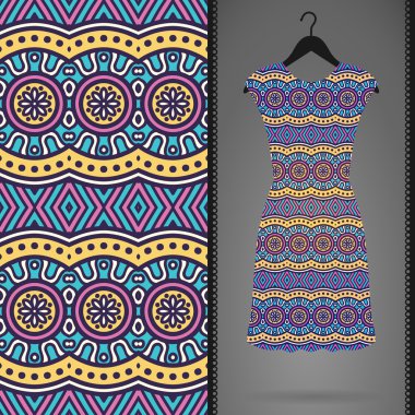 Vektör elbise ile seamless modeli