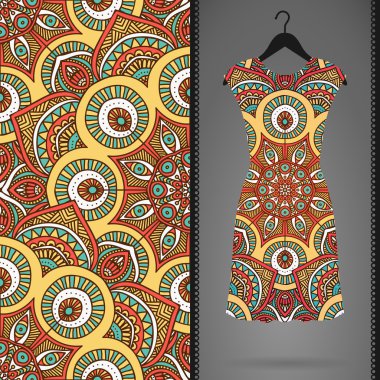 Vektör elbise ile seamless modeli