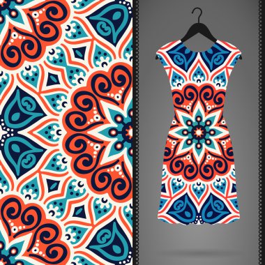 Vektör elbise ile seamless modeli