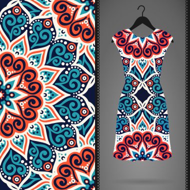 Vektör elbise ile seamless modeli