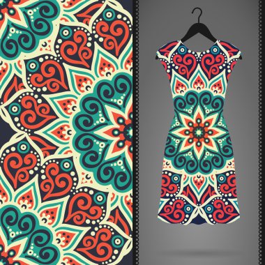 Vektör elbise ile seamless modeli