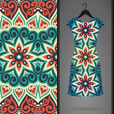 Vektör elbise ile seamless modeli