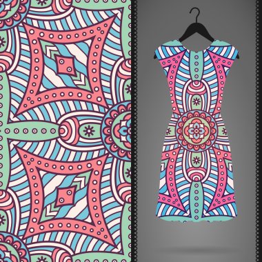 Vektör elbise ile seamless modeli