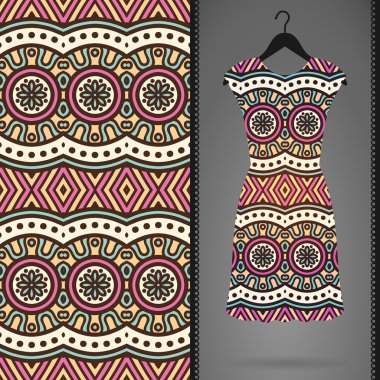 Vektör elbise ile seamless modeli