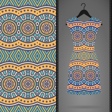 Vektör elbise ile seamless modeli