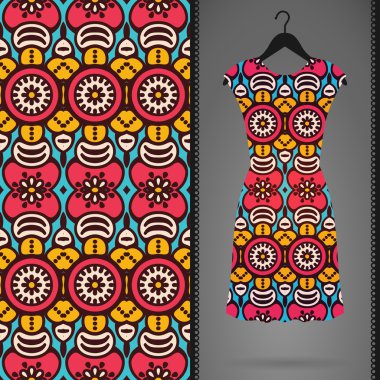 Vektör elbise ile seamless modeli
