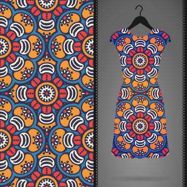 Vektör elbise ile seamless modeli