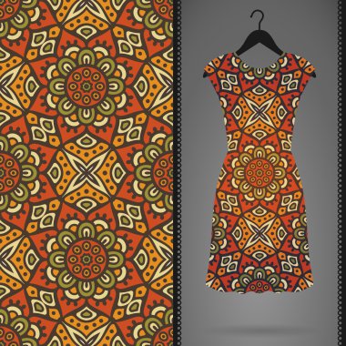 Vektör elbise ile seamless modeli