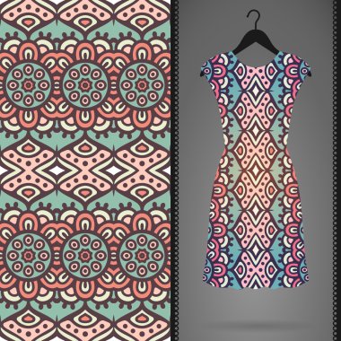 Vektör elbise ile seamless modeli