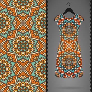 Vektör elbise ile seamless modeli