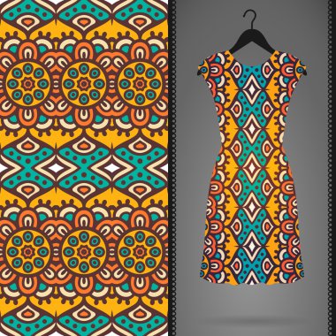 Vektör elbise ile seamless modeli