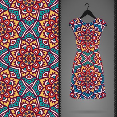 Vektör elbise ile seamless modeli