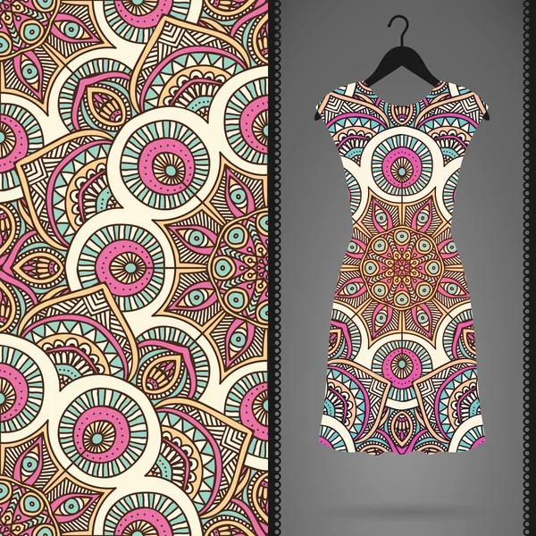 Robe vectorielle avec motif sans couture — Image vectorielle
