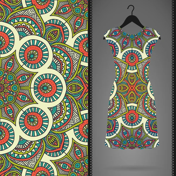 Vector dress with seamless pattern — Stock Vector