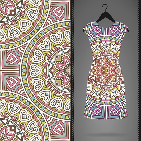 Vector dress with seamless pattern — Stock Vector