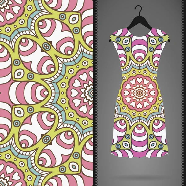 Vector dress with seamless pattern