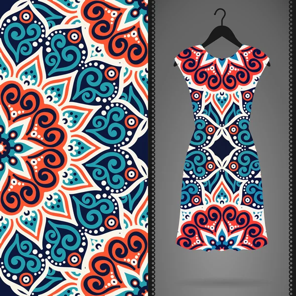 Vektor Kleid mit nahtlosem Muster — Stockvektor