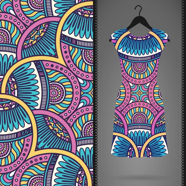 Vector dress with seamless pattern — Stock Vector