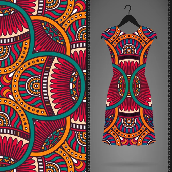 Vektor Kleid mit nahtlosem Muster — Stockvektor