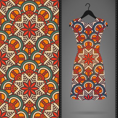 Vektör elbise ile seamless modeli