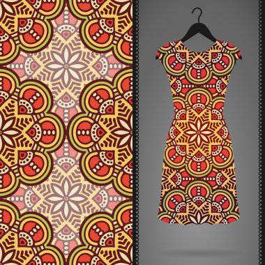 Vektör elbise ile seamless modeli