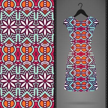 Vektör elbise ile seamless modeli