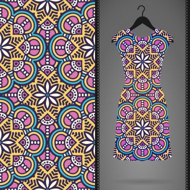 Vektör elbise ile seamless modeli