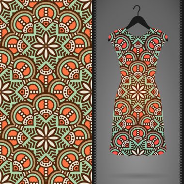 Vektör elbise ile seamless modeli