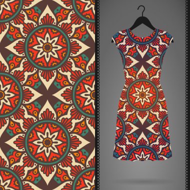 Vektör elbise ile seamless modeli