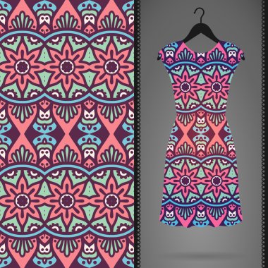 Vektör elbise ile seamless modeli