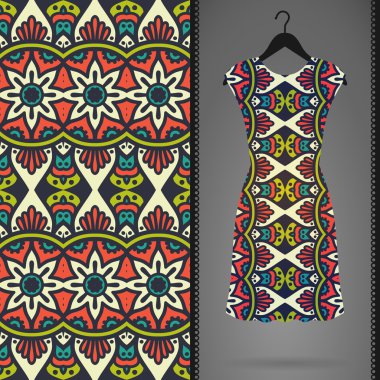 Vektör elbise ile seamless modeli